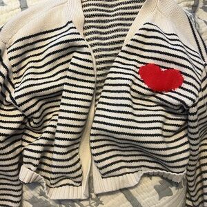 Old Navy Striped Sweater with Red Heart